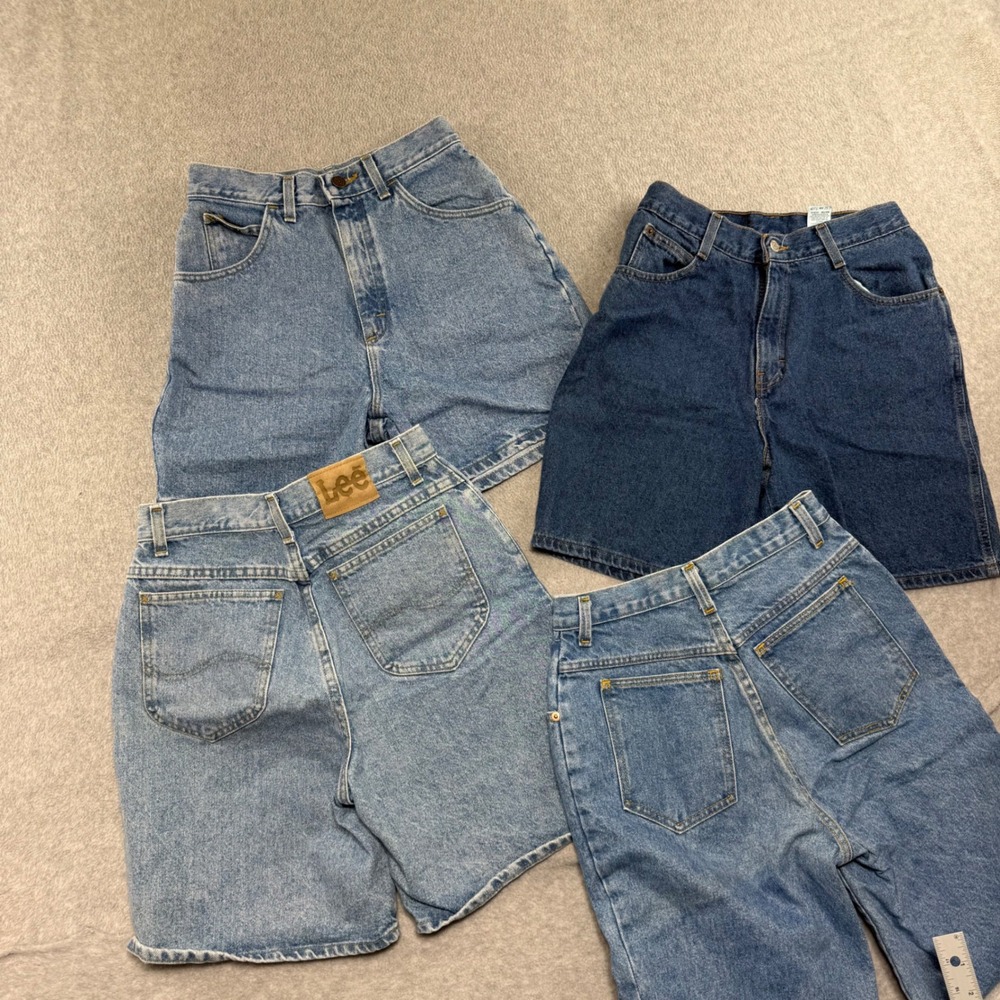 Lee Gitano Denim Shorts Womens 26" Mom Blue Vintage 80s 90s High Waist Lot of 4